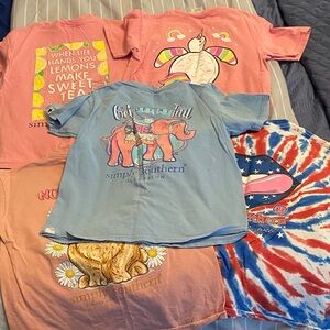 Simply Southern Vibrant Graphic Tees Bundle- Pink, Blue, Multicolor